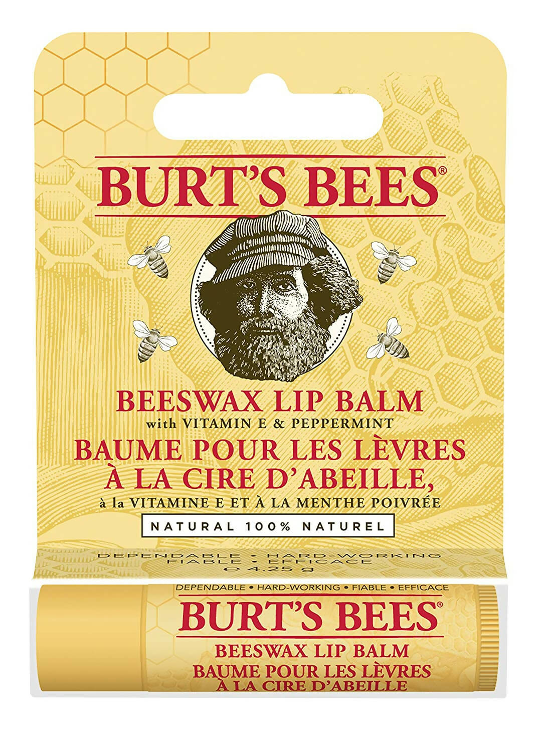 Burt's Bees Beeswax Lip Balm With Vitamin E & Peppermint