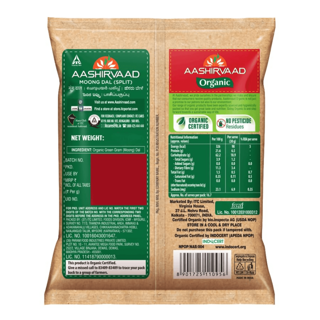 Aashirvaad Organic Moong Dal