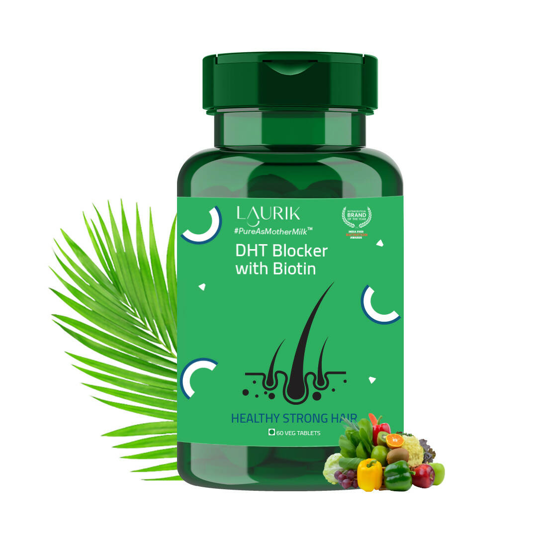 Buy Laurik DHT Blocker Tablets With Ingredient Biotin, Helps Reduce Hair Fall, Stimulates Hair Growth from DrMediCart, Ship from India to USA