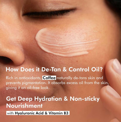mCaffeine Sun Fix Detan & Oil Control Coffee Sunscreen SPF 50 PA++++, Lightweight & No White Cast