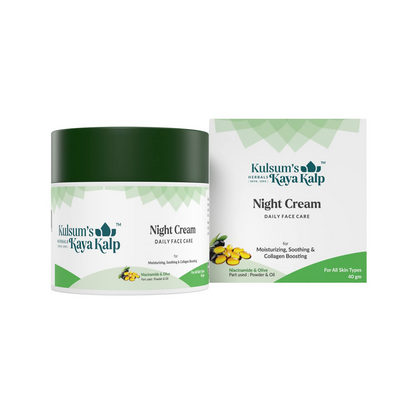 Kulsum's Kaya Kalp Night Cream For Skin Moisturization, Soothing & Collagen Boosting
