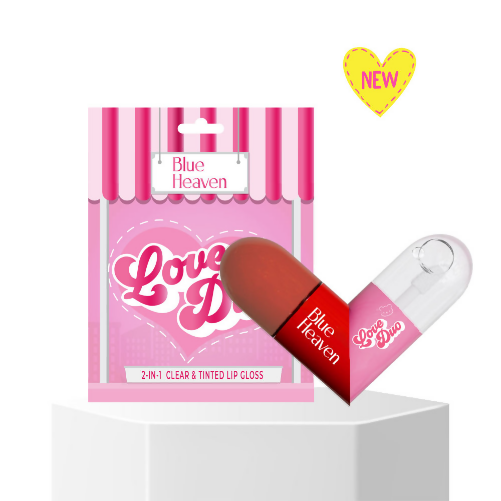 Blue Heaven Love Duo 2-In- 1 Clear & Tinted Lip Gloss - Boo (Clear + Brown)