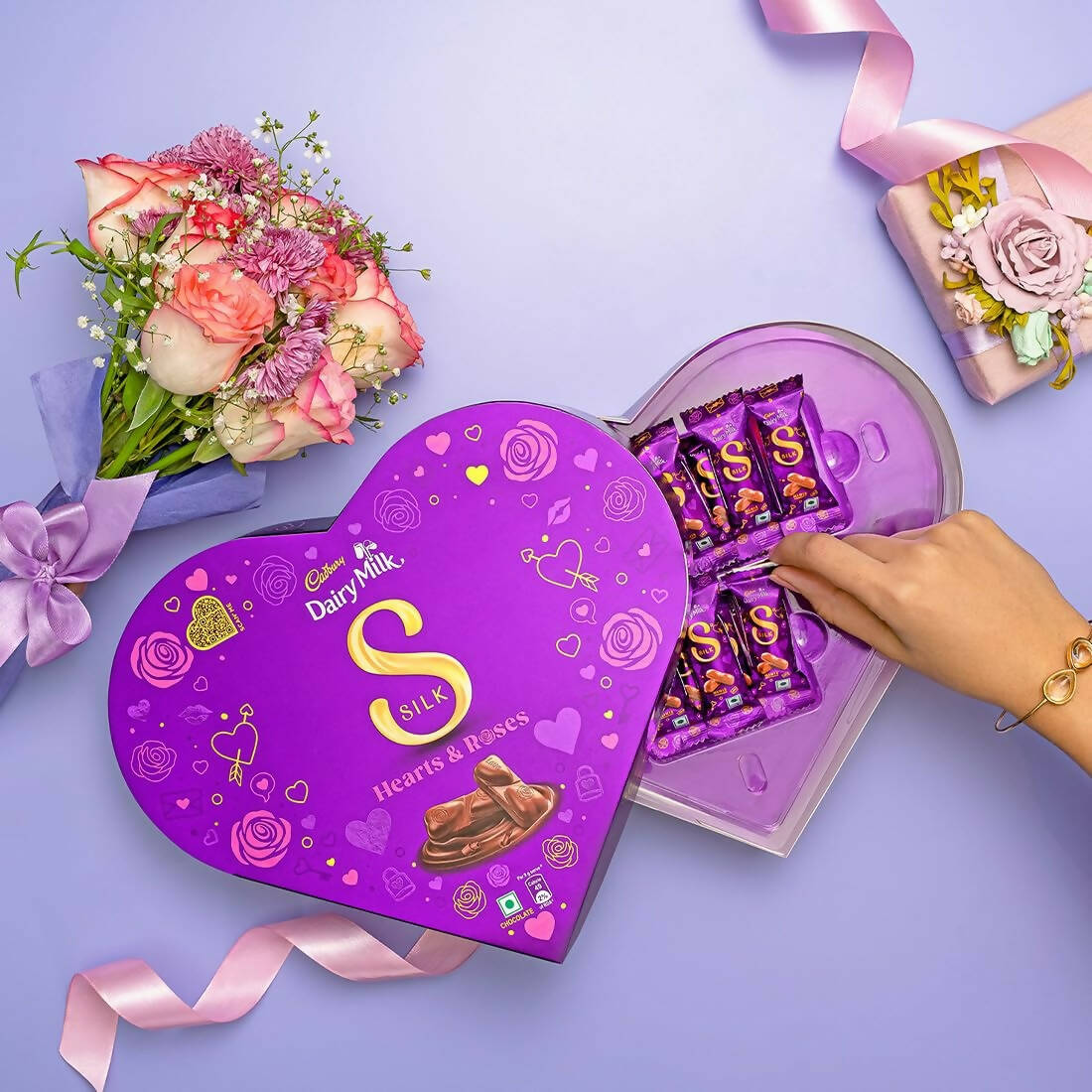 Cadbury Dairy Milk Silk Heart Shaped Valentine's Day Chocolate Gift Box