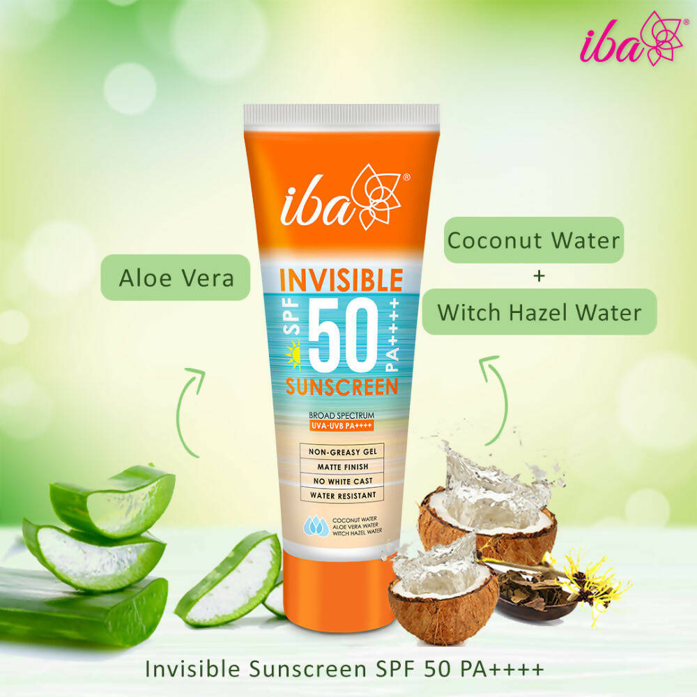 Iba Invisible SPF 50 Pa++++ Sunscreen For All Skin Types Gel Based Oil Free Matte