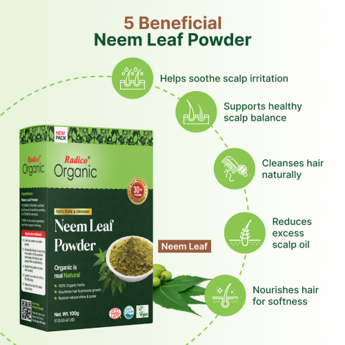 Radico Organic Neem Leaf Powder For Shiny & Healthy Hair