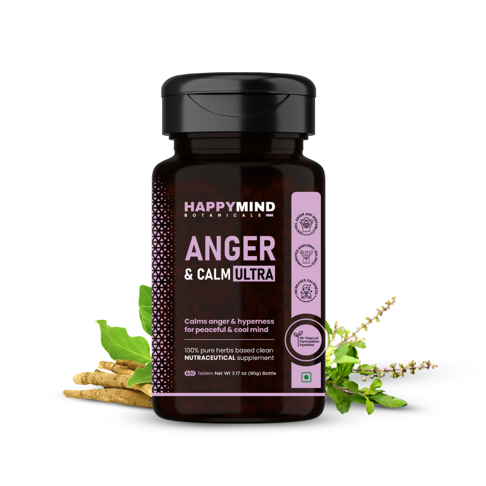 HappyMind Botanicals Anger & Calm Ultra Veg Tablets
