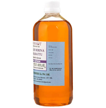 S N Pandit Ayurveda Sogade Berina Sharabattu Sarsaparilla Syrup