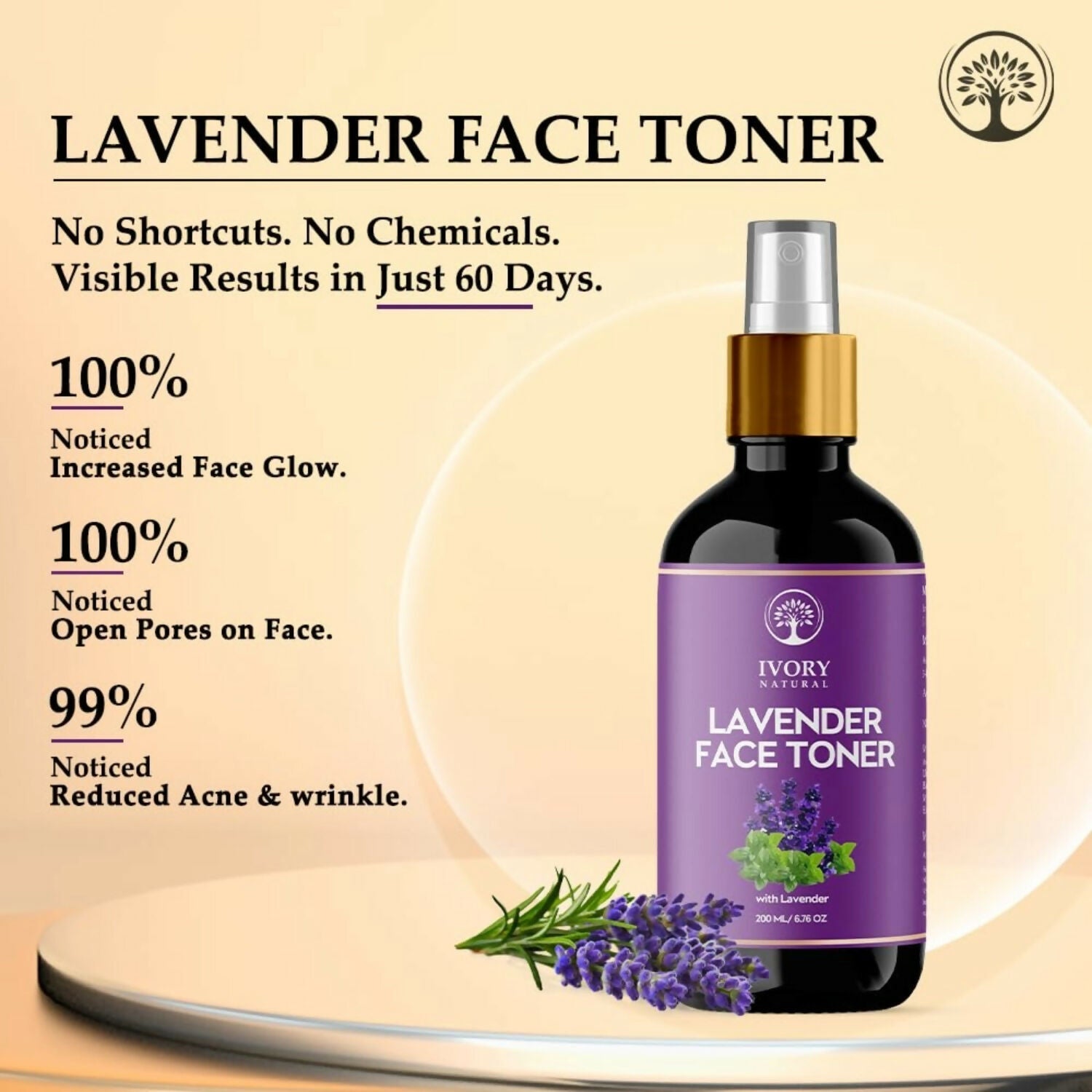 Buy Ivory Natural Lavender Facial Toner For Acne, Even Skin Tone from DrMediCart, Ship from India to USA