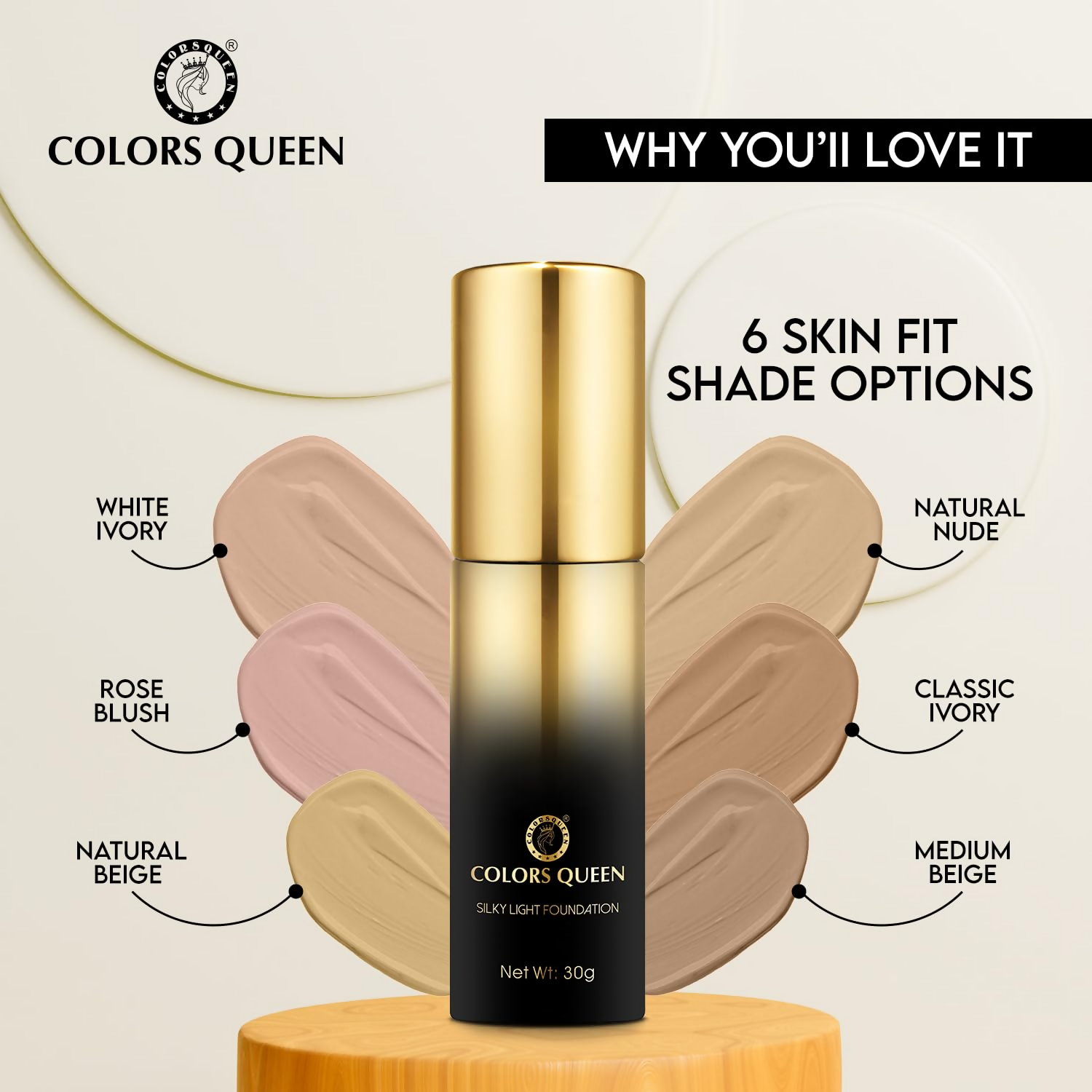 Colors Queen Silky Light Foundation - 04 Natural Nude