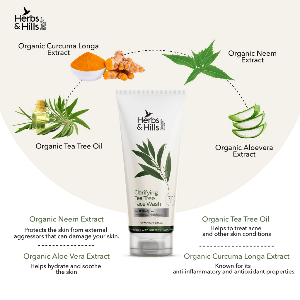 Herbs & Hills Clarifying Tea Tree Face Wash