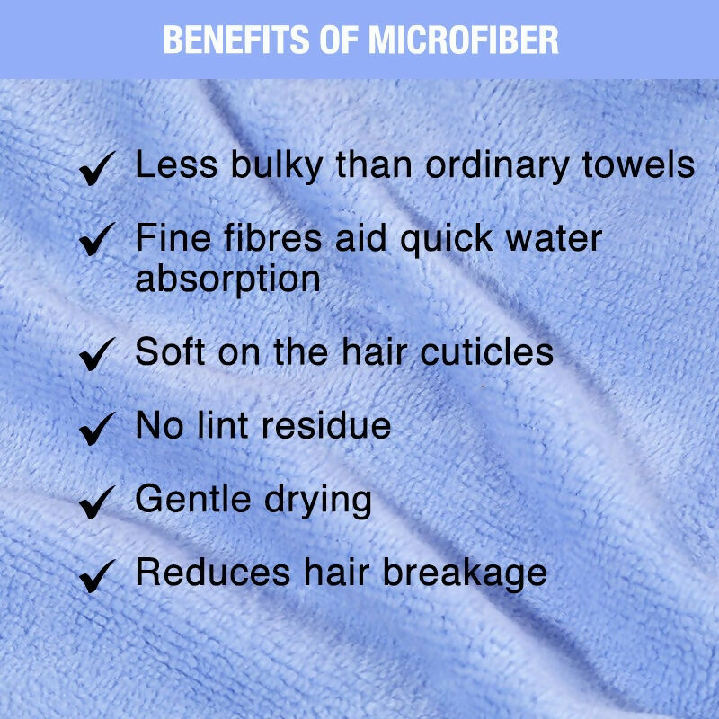 Nykaa Naturals Microfiber Hair Wrap for Frizz Free & Shiny Hair - Blue