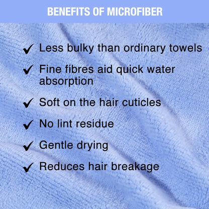 Nykaa Naturals Microfiber Hair Wrap for Frizz Free & Shiny Hair - Blue