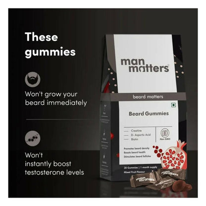 Man Matters Beard Growth Gummies, Promotes Beard Density