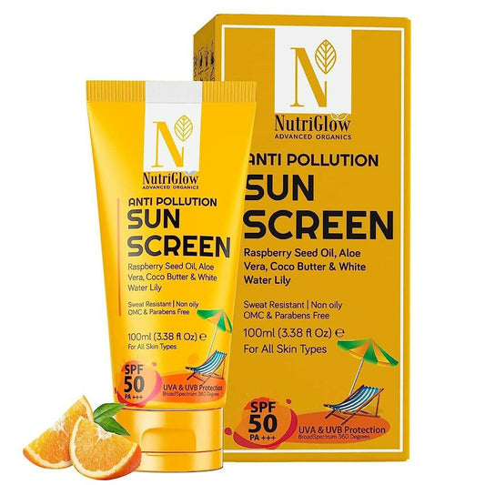 Buy NutriGlow Advanced Organics Anti Pollution Sun Screen SPF 50 PA+++ from DrMediCart, Ship from India to USA