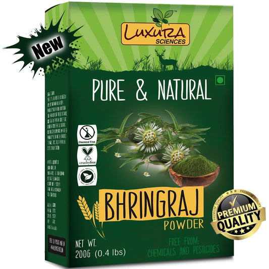 Buy Luxura Sciences Natural Bhringraj Powder for hair growth and conditioning from DrMediCart, Ship from India to USA