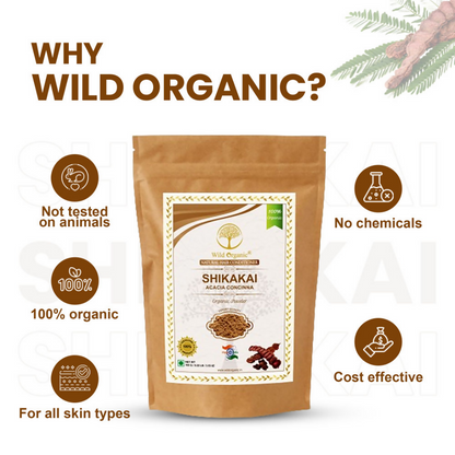 Wild Organic Shikakai Powder Natural Hair Conditioner For Smooth & Silky Hair