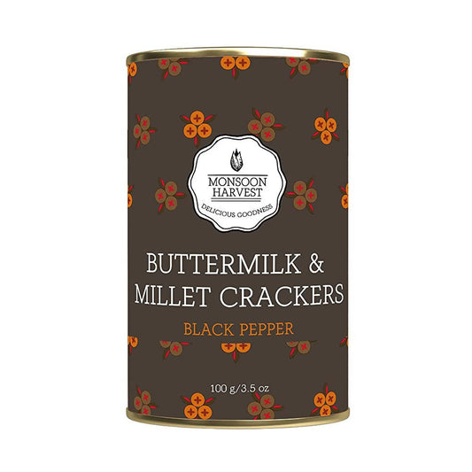 Buy Monsoon Harvest Buttermilk & Millet Crackers Black Pepper from DrMediCart, Ship from India to USA