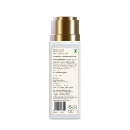Forest Essentials Ultra-Rich Body Milk Lime Saffron & Oudh - Drmedicart