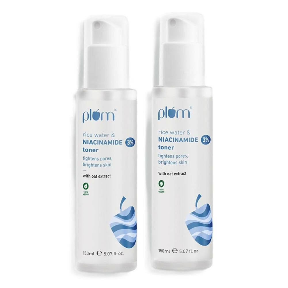 Plum 3% Niacinamide & Rice Water Face Toner - Reduces Pores & Blemishes For Bright Skin
