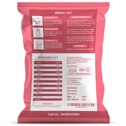 NutroActive Mineral Salt Low Sodium Himalayan Pink Salt