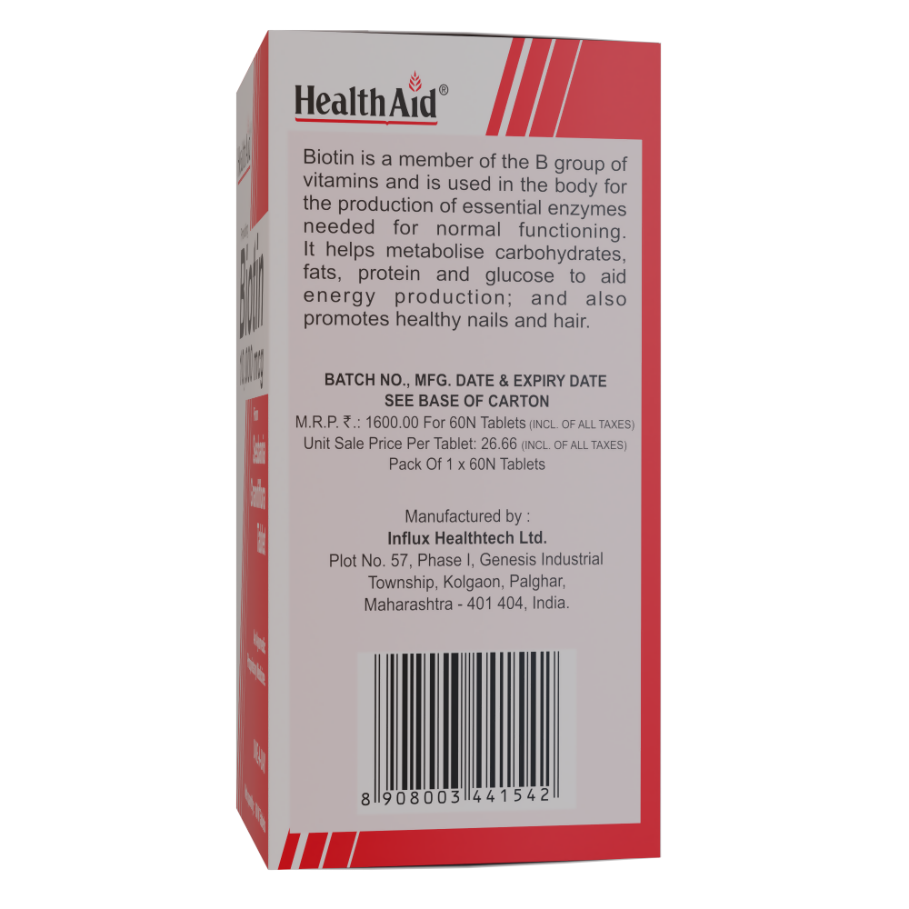 HealthAid Biotin 10000 mcg Tablets