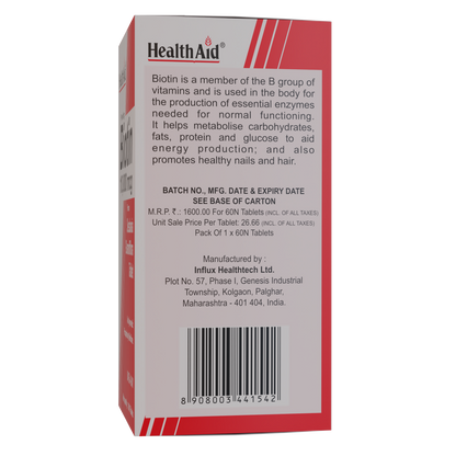 HealthAid Biotin 10000 mcg Tablets