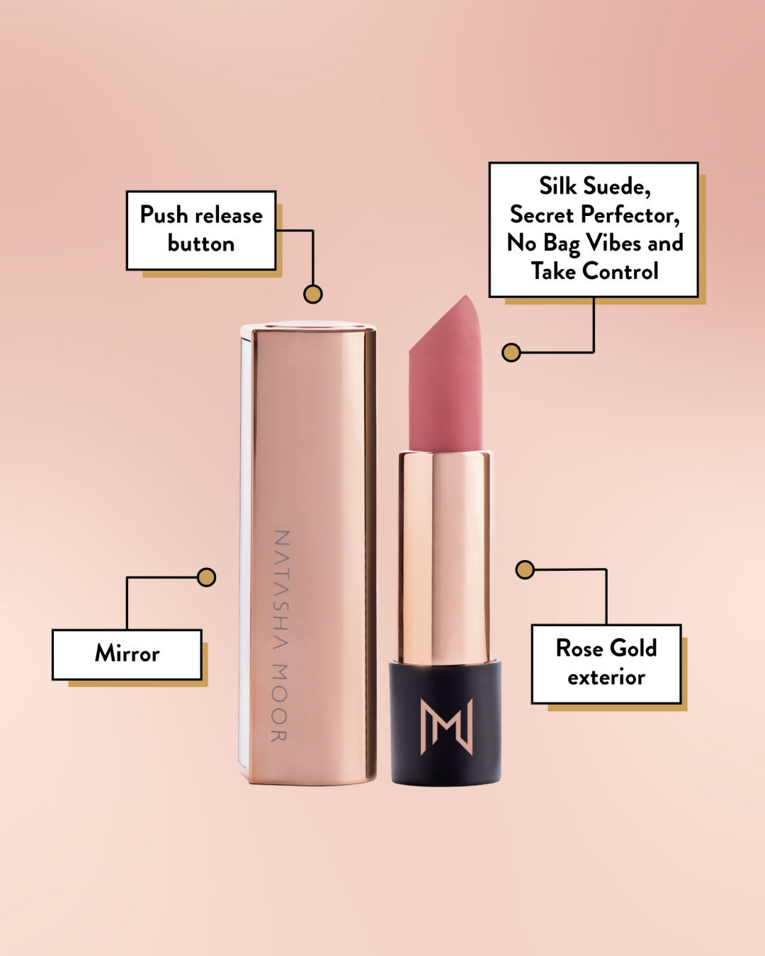 Natasha Moor Silk Suede Lipstick - Intuition