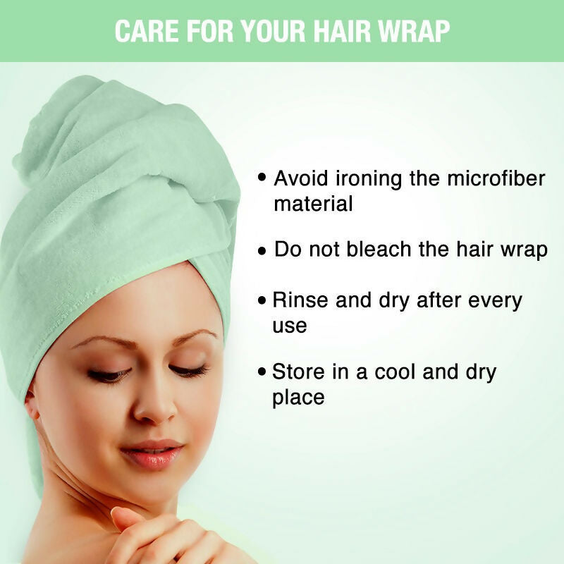 Nykaa Naturals Microfiber Hair Wrap for Frizz Free & Shiny Hair - Green