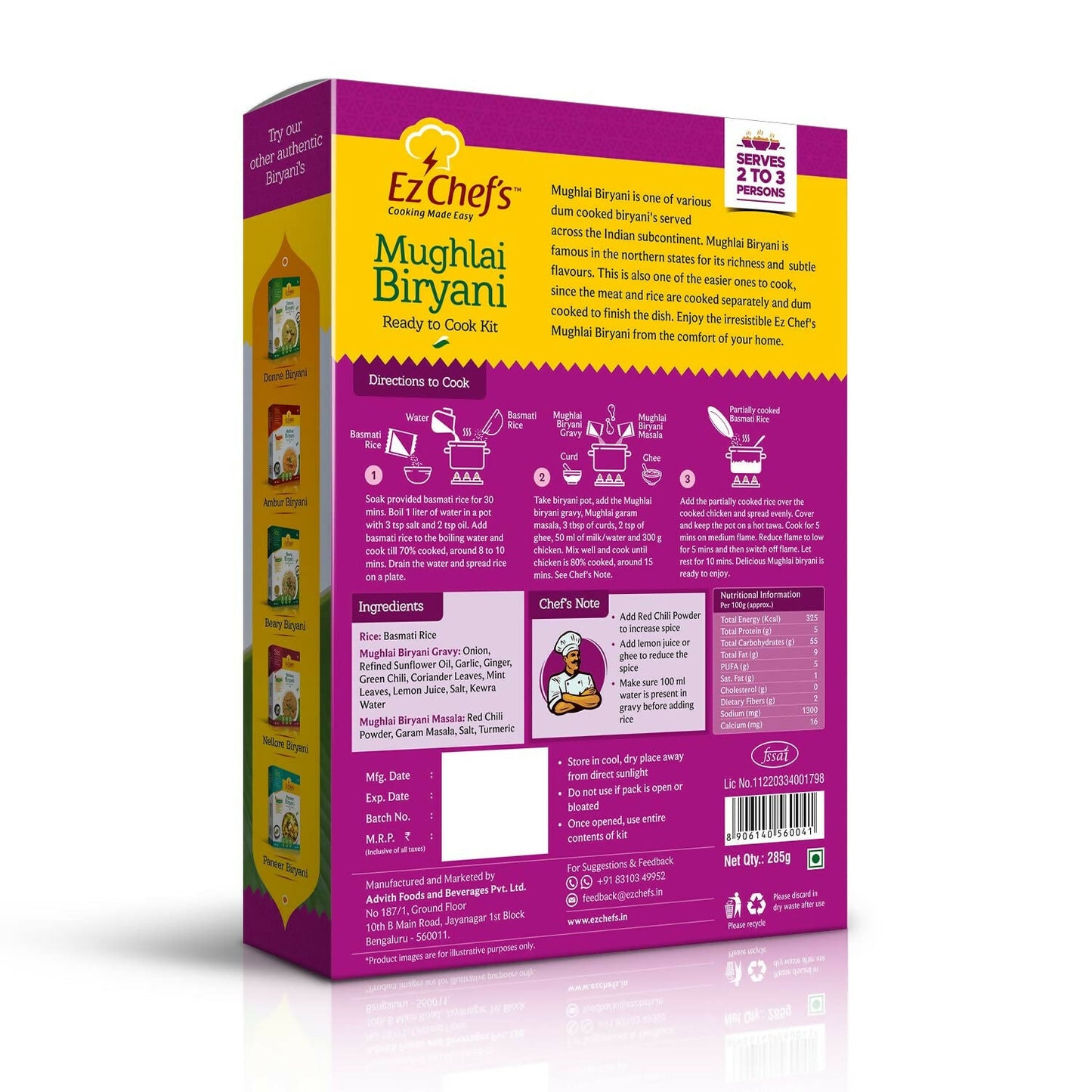 Ez Chef's Mughlai Biryani Kit - Lucknow's Famous Biryani