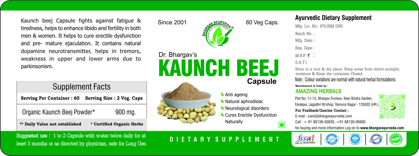 Dr.Bhargav’s Kaunch Beej Capsules
