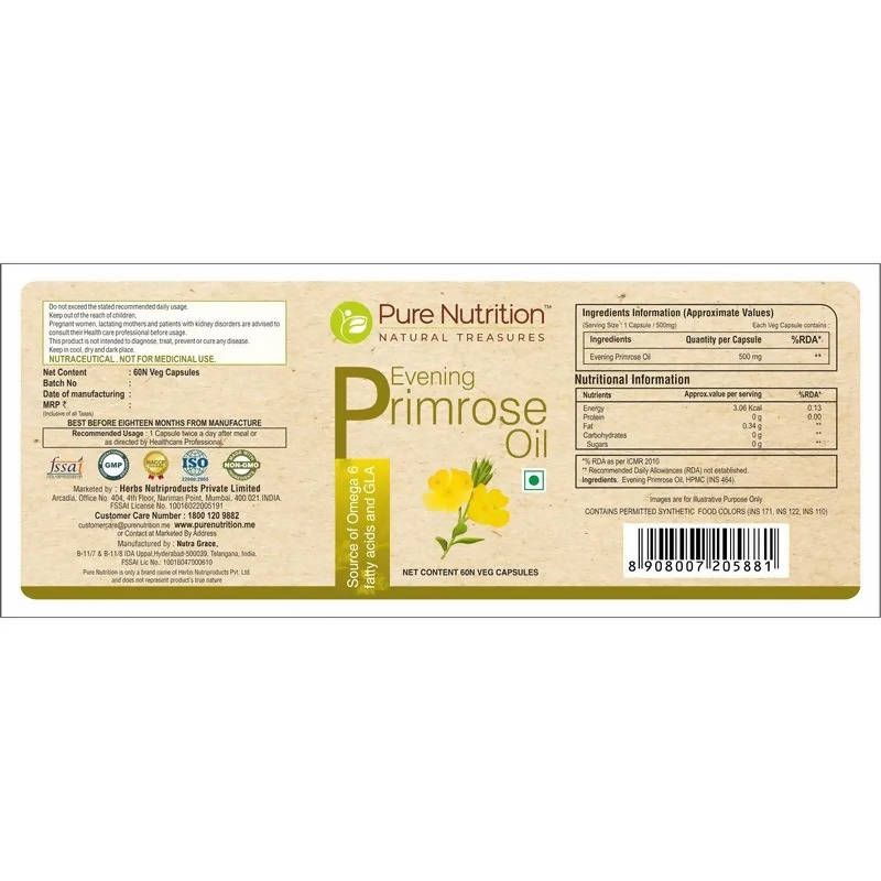 Pure Nutrition Evening Primrose Oil Softgels