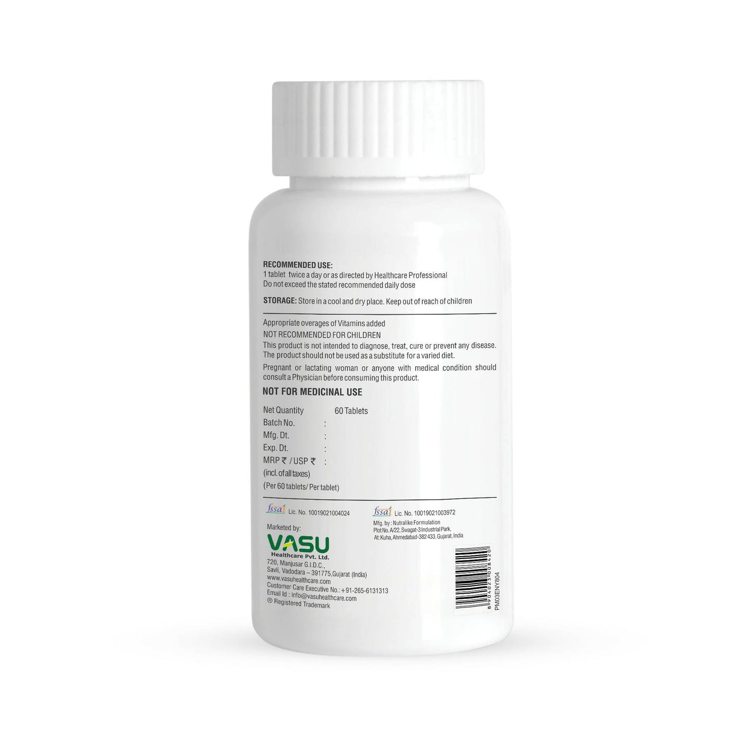 Vasu Healthcare Nutra Vegan Collagen Builder & DHT Blocker Tablets - Drmedicart