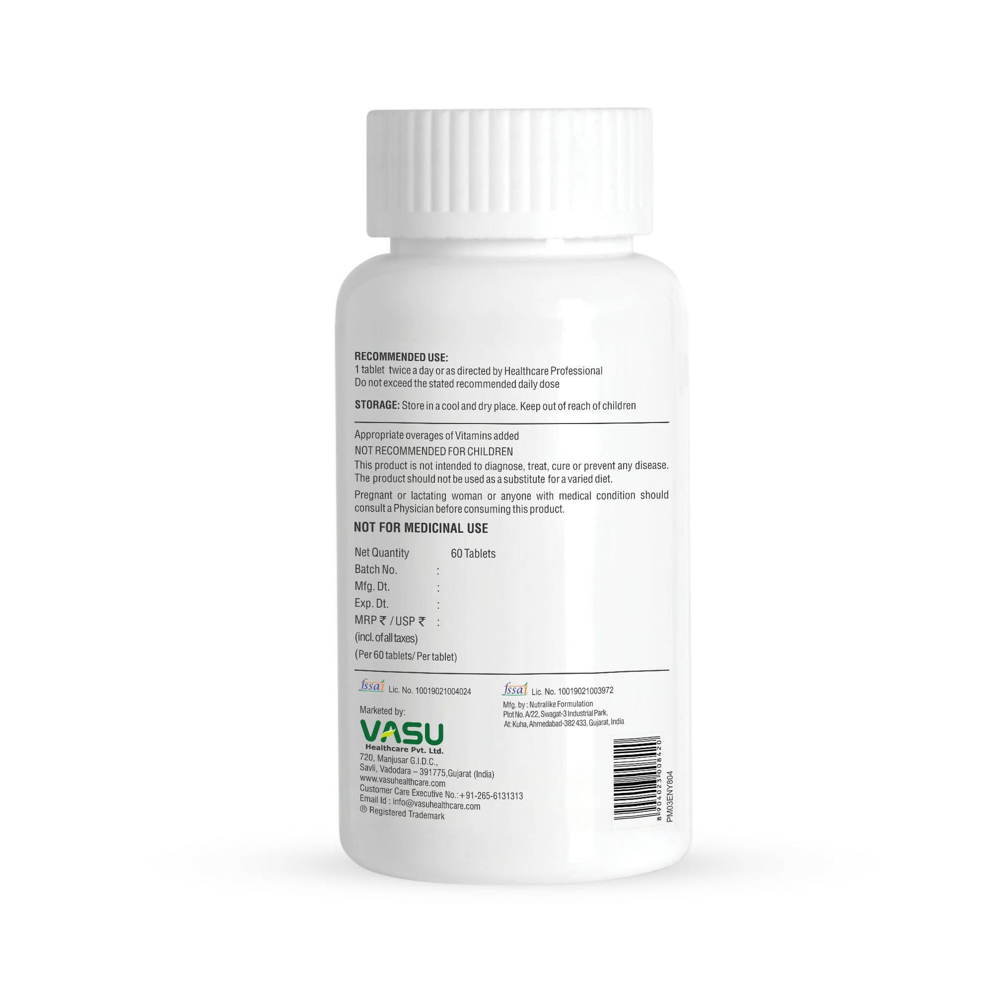 Vasu Healthcare Nutra Vegan Collagen Builder & DHT Blocker Tablets - Drmedicart