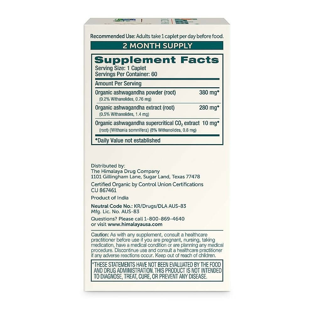 Himalaya Organic Ashwagandha Caplets