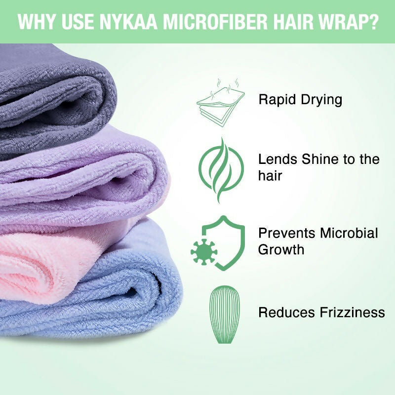 Nykaa Naturals Microfiber Hair Wrap for Frizz Free & Shiny Hair - Green
