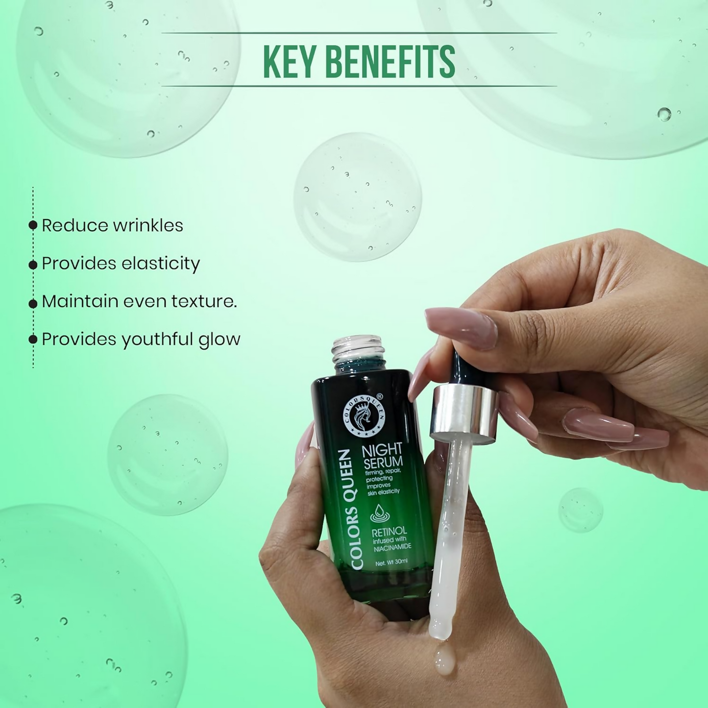 Colors Queen Retinol Night Serum Reduce Fine Lines & Wrinkle