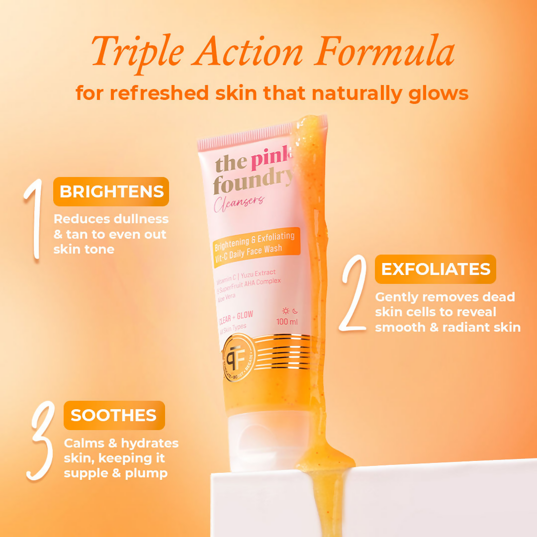 The Pink Foundry Brightening & Exfoliating Vit C Daily Face Wash