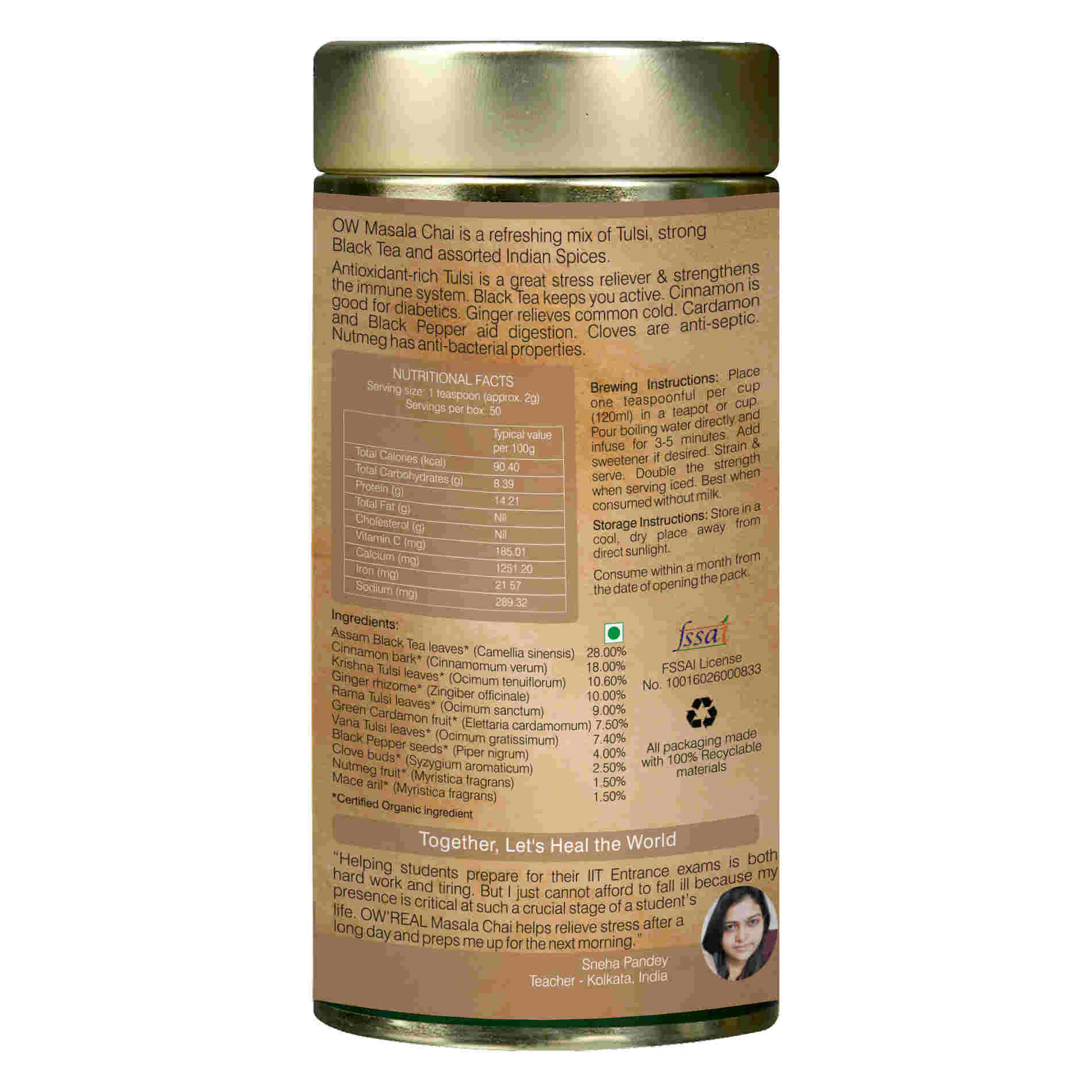 Organic Wellness Masala Chai Tin