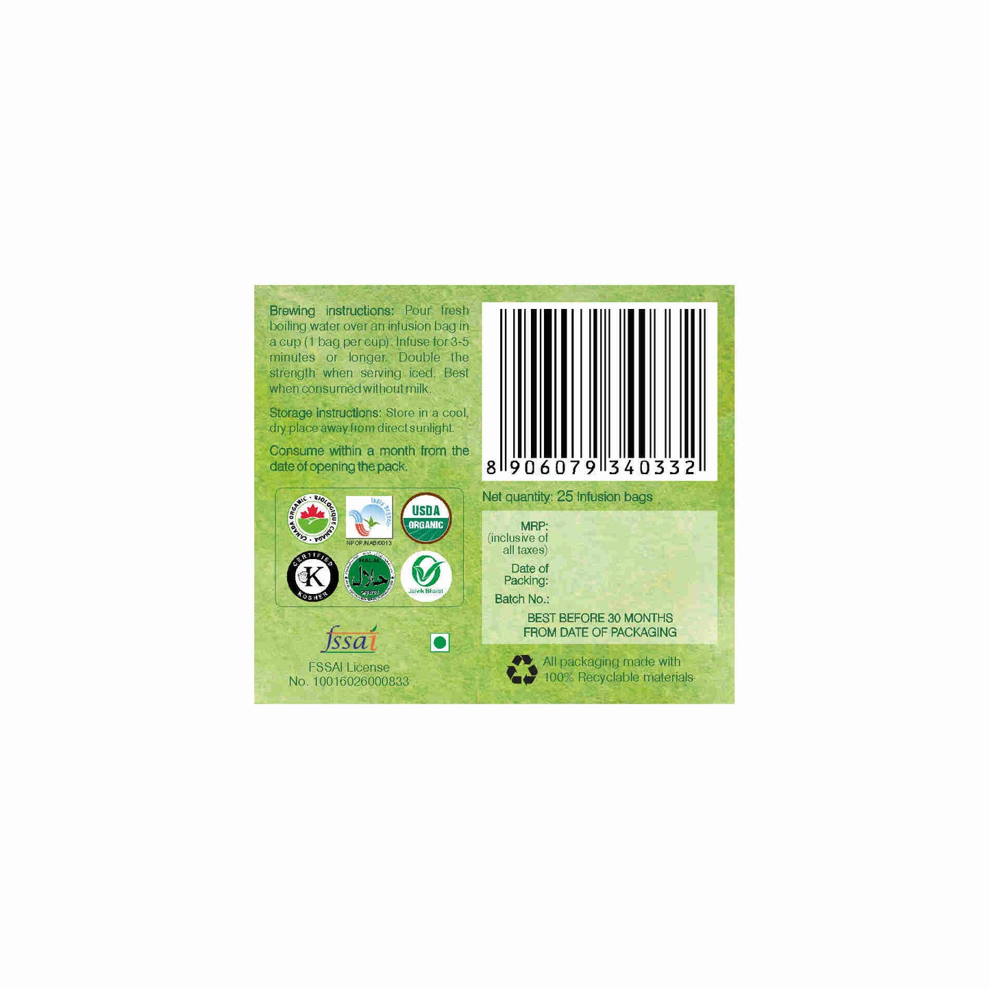 Buy Organic Wellness Mashallah Green Tea Classic Teabags from DrMediCart, Ship from India to USA