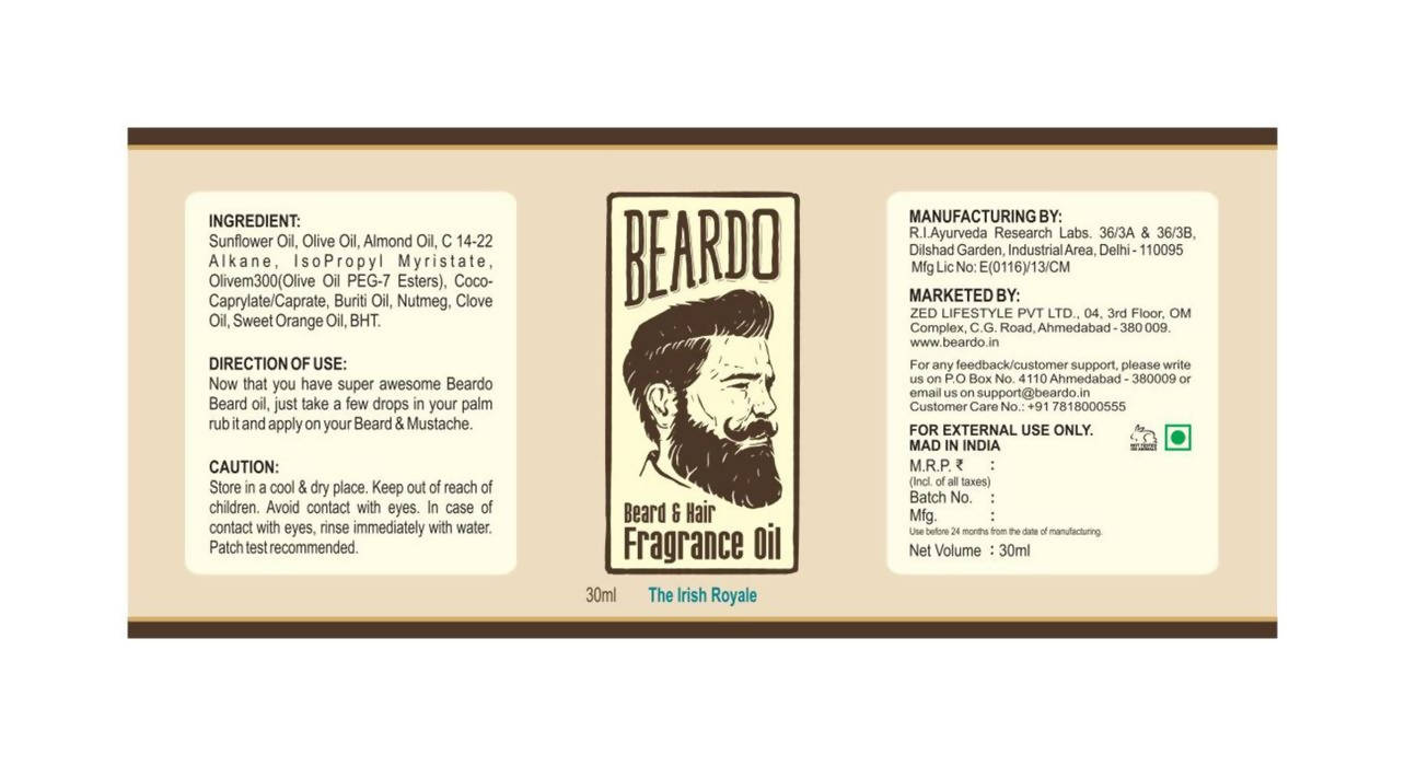 Beardo The Irish Royale Beard Oil & Beard Wash Combo - DrMediCart