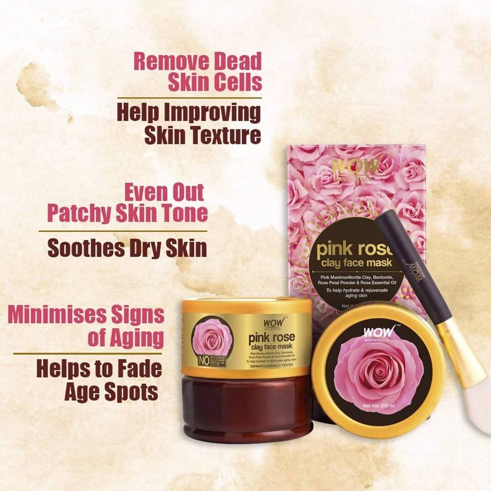 Wow Skin Science Pink Rose Clay Face Mask - Drmedicart