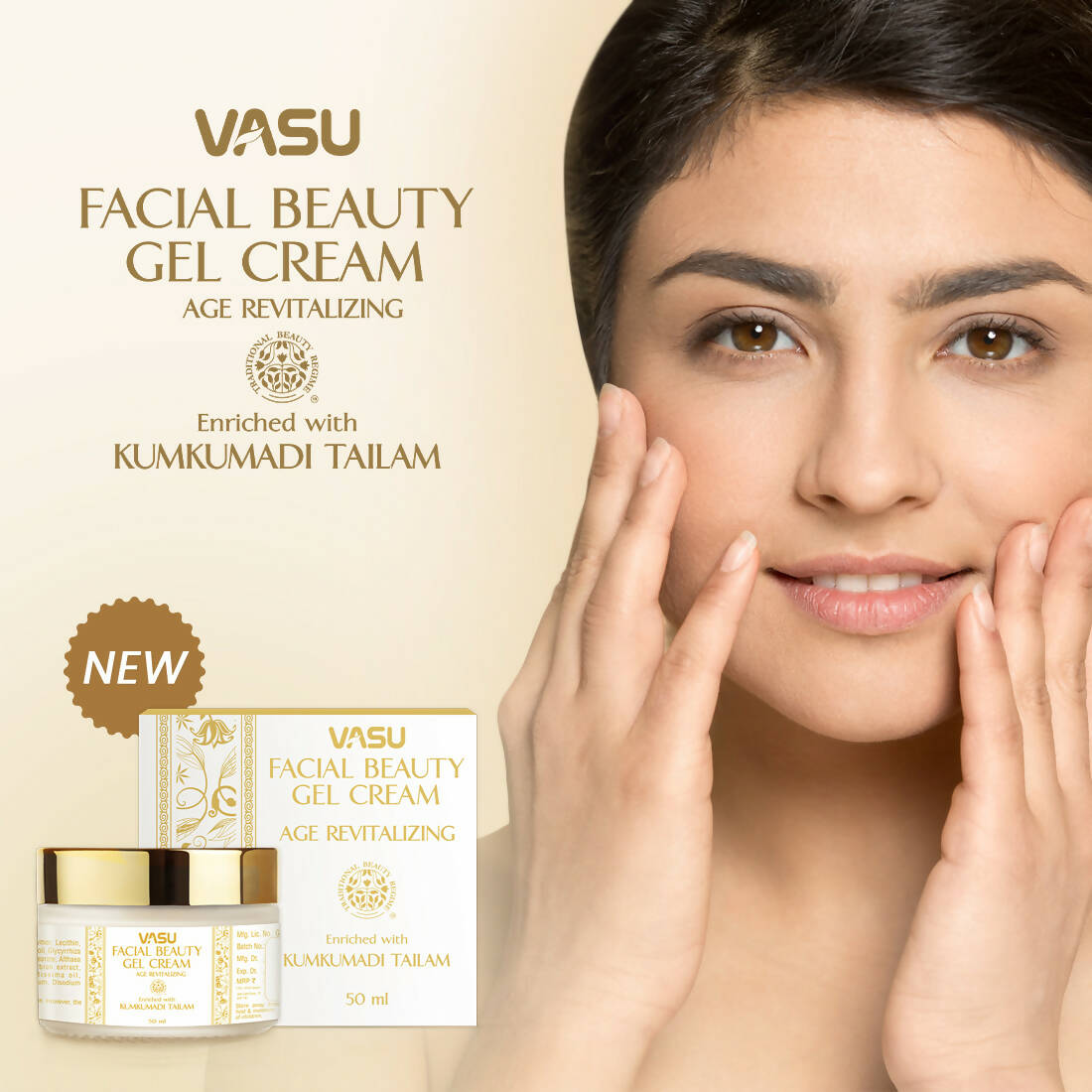 Vasu Healthcare Kumkumadi Tailam Facial Beauty Gel Face Cream - Drmedicart