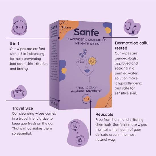 Sanfe 3 In 1 Intimate Wipes