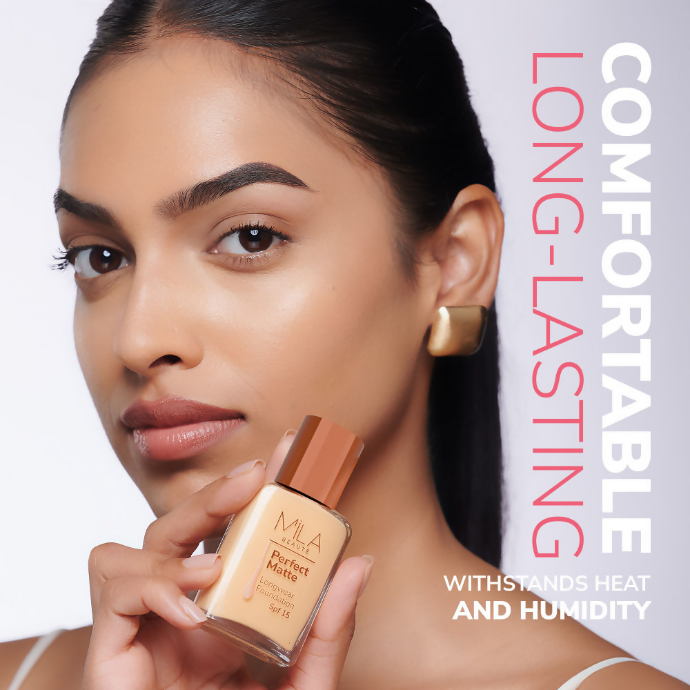 Mila Beaute Perfect Matte Longwear Foundation with SPF 15 & Oil Control Formula - Natural