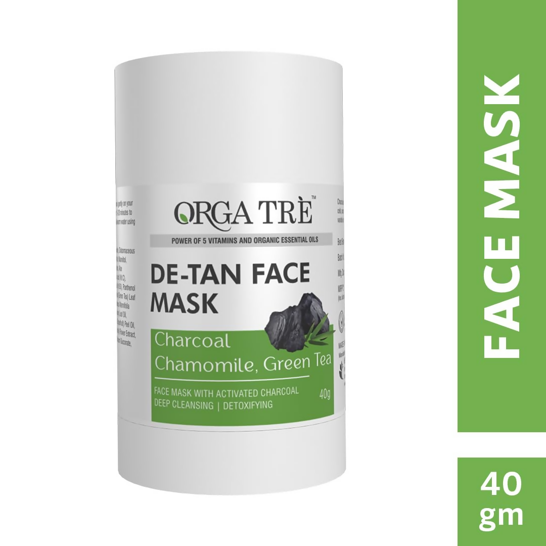 Orgatre Detan Face Mask Stick For Men & Women With Green Tea Chamomile For Tan