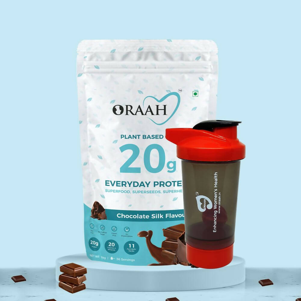 Oraah Plant Based Protein Powder Chocolate Flavor With Shaker