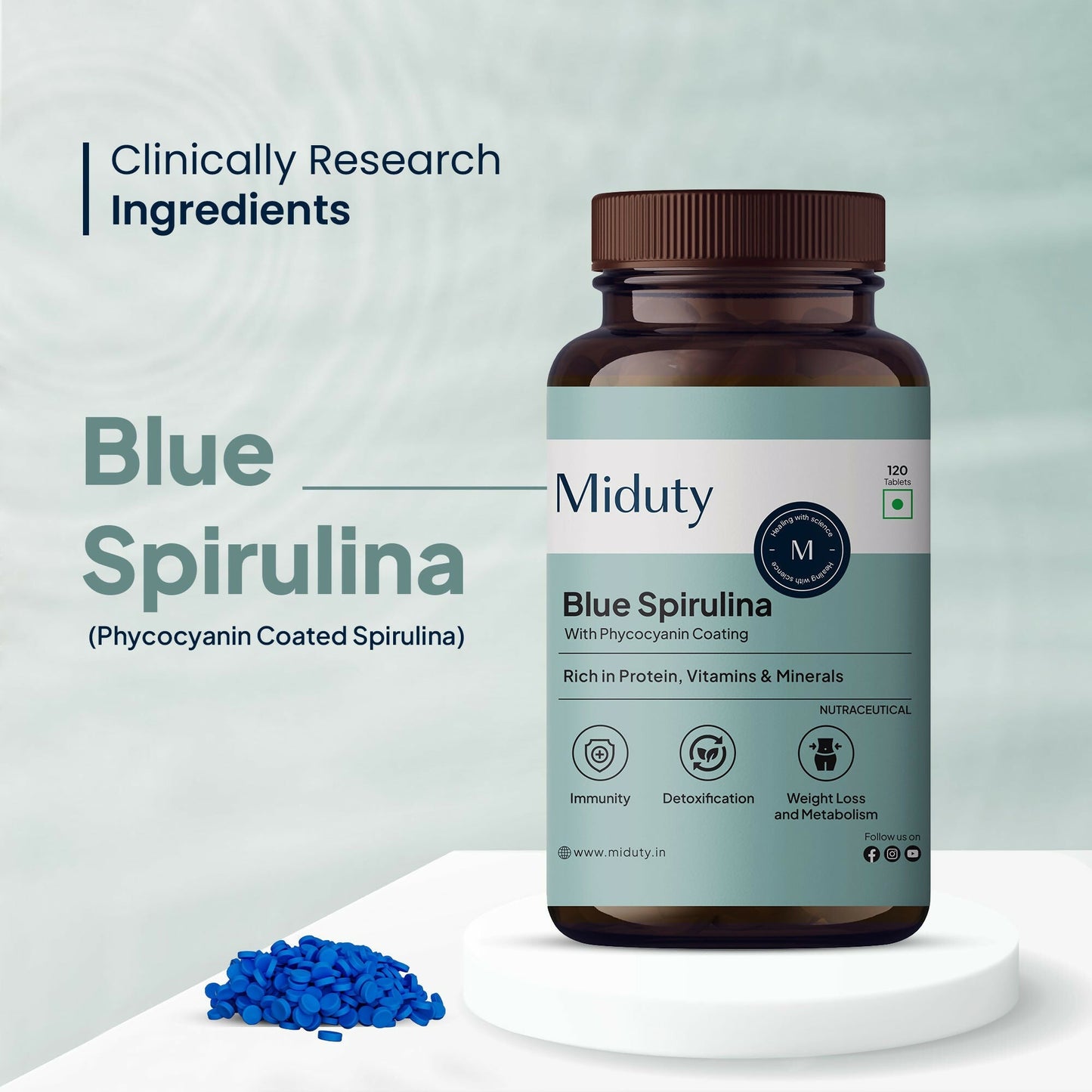 Miduty by Palak Notes Blue Spirulina Tablets