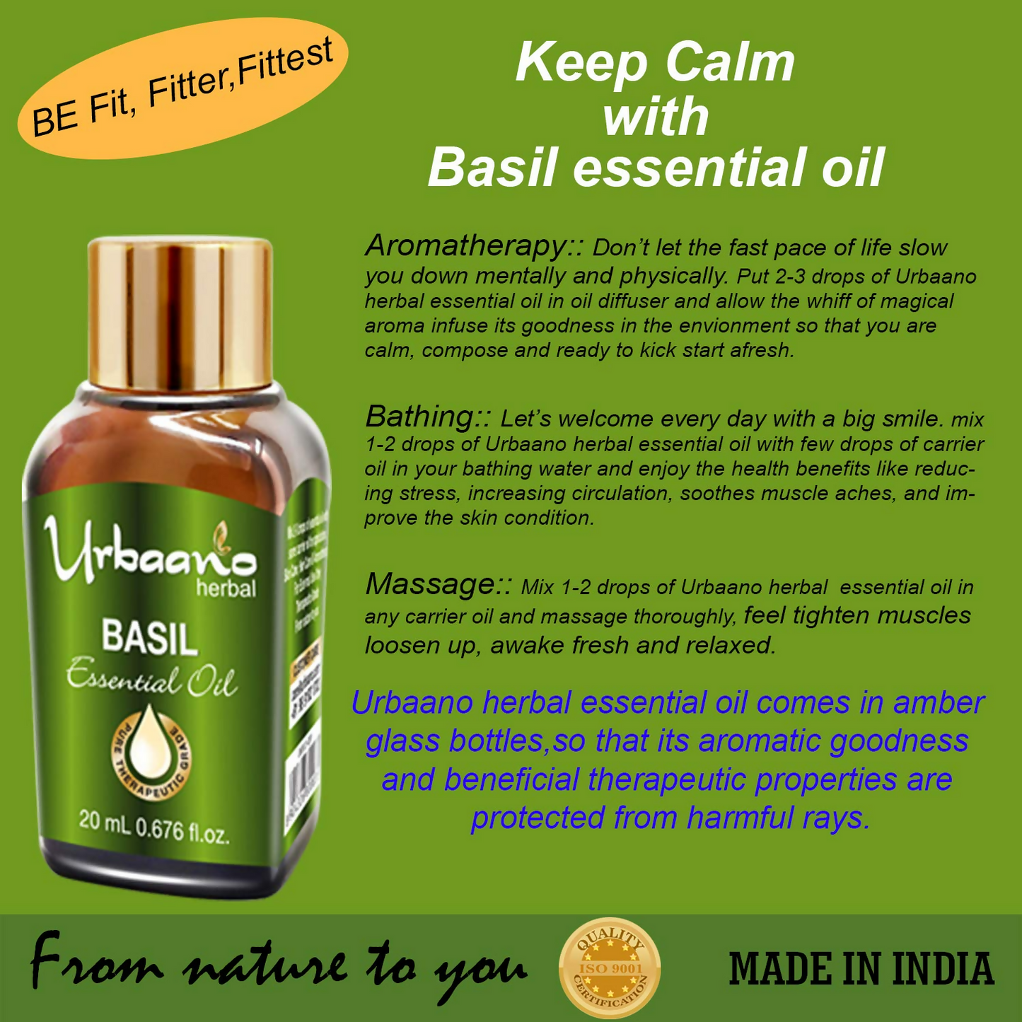 Urbaano Herbal Basil Essential Oil