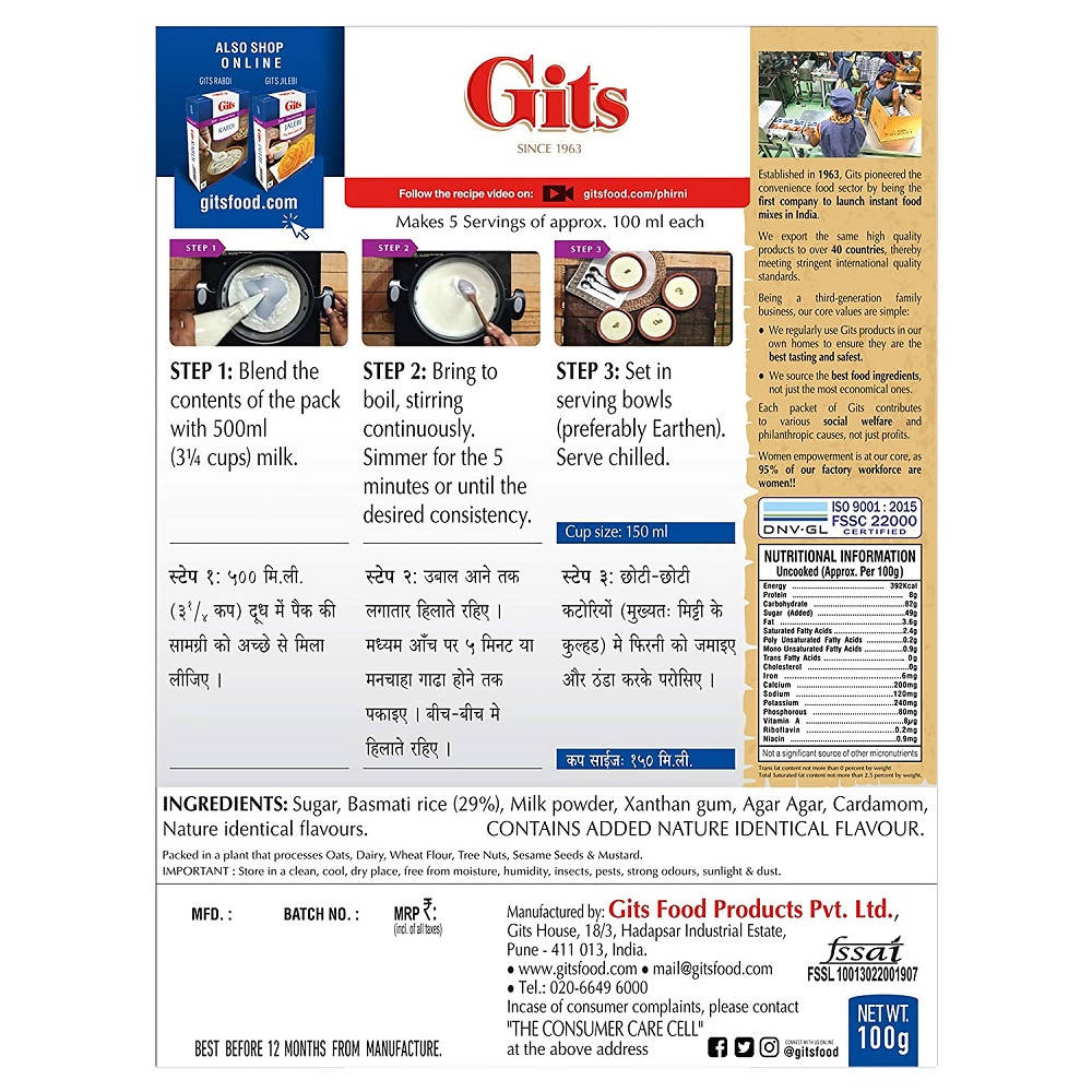 Gits Phirni Dessert Mix