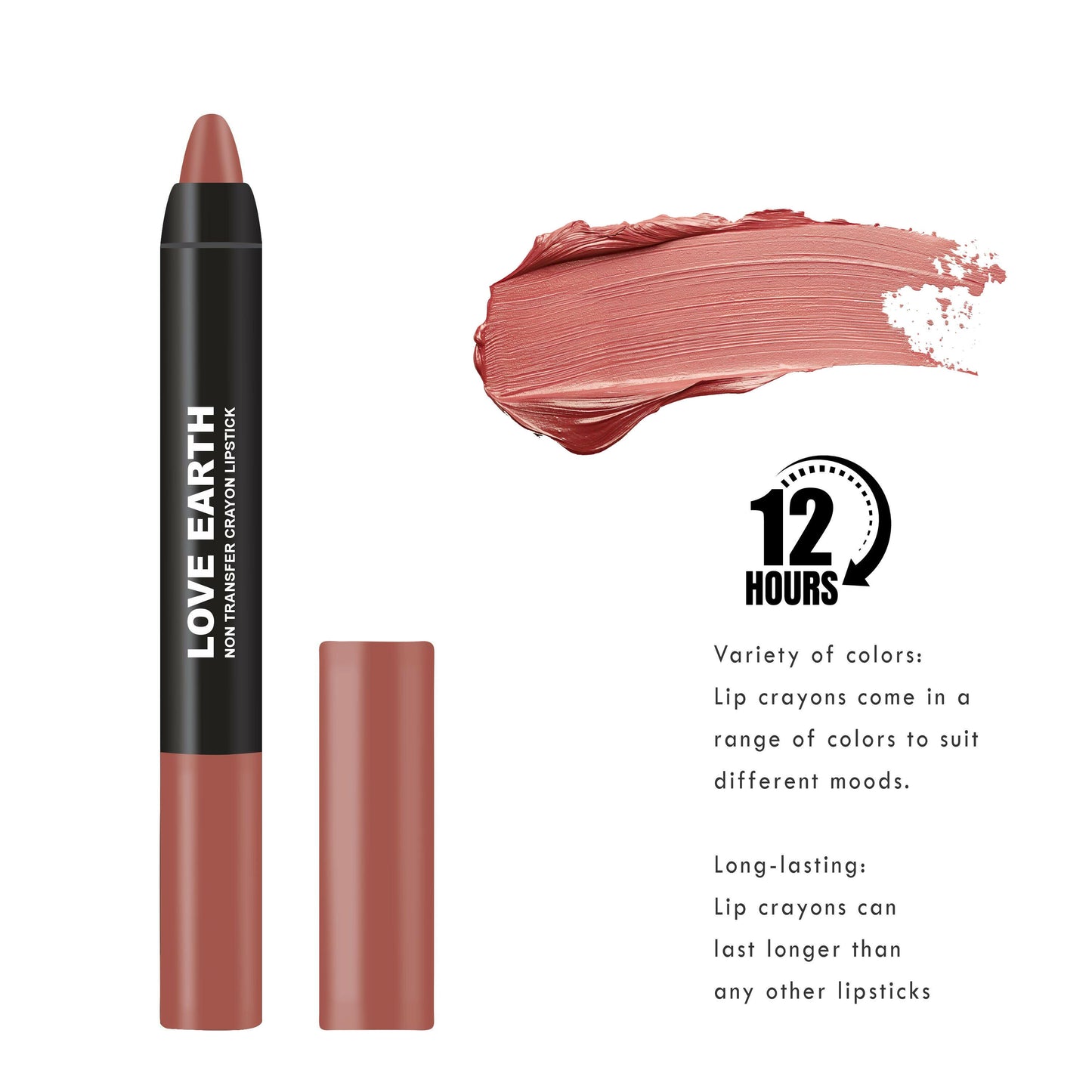 Love Earth Non Transfer Crayon Lipstick-Prunus